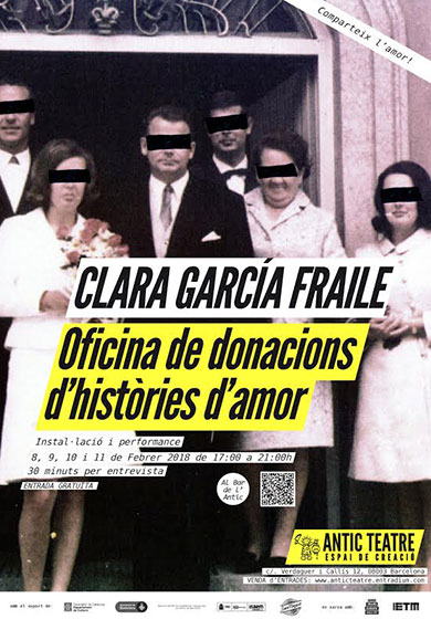 Clara García Fraile: Oficina de donacions d’històries d’amor → Antic Teatre