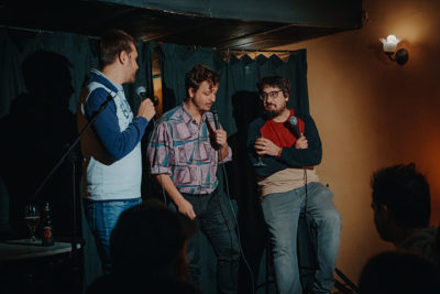 Bumping mics Comedy Gold Barcelona