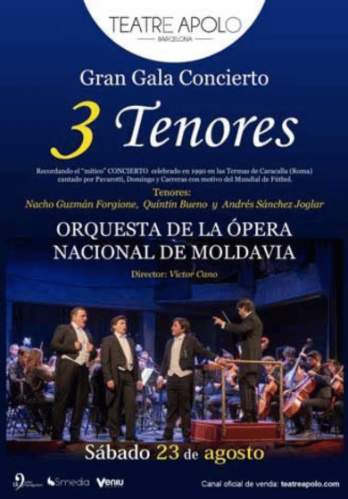 Gran gala concert Tres Tenors → Teatre Apolo